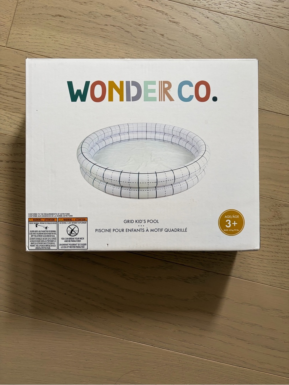 NWT Indigo White Grid Kids' Inflatable Pool